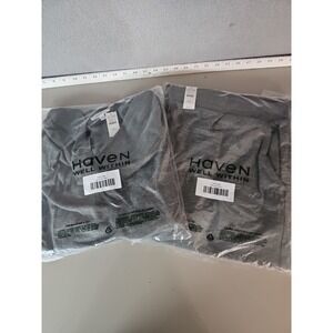 Haven Well Within 2 Pc Gray Loungewear Set Cowl Neck Top Wider Leg Pant XXL
